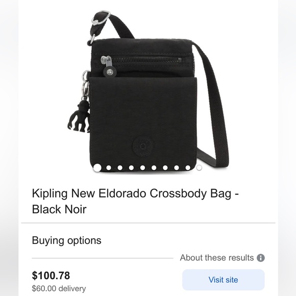 Brand new without π·οΈ tag KIPLING crossbody black purse with little gorilla - Picture 9 of 9